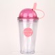 16oz. Acrylic Double Wall Insulated Cups/Tumblers with Straw (LAPT-005)