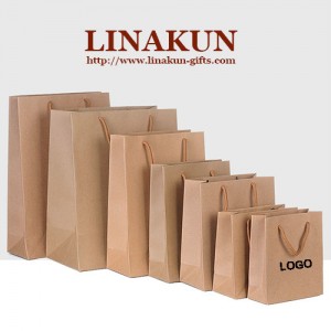 Wholesale Gift Kraft Paper Bag with Your Logo Printing (LAKGB-006)